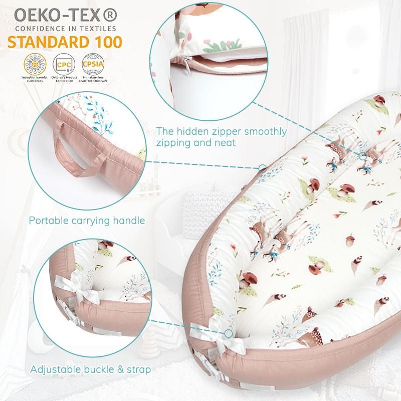 Baby Lounger Co-Sleeping Bassinet Soft Cotton Infant Bed