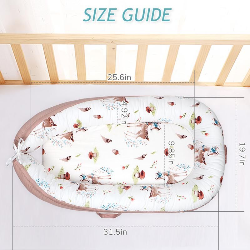 Baby Lounger Co-Sleeping Bassinet Soft Cotton Infant Bed