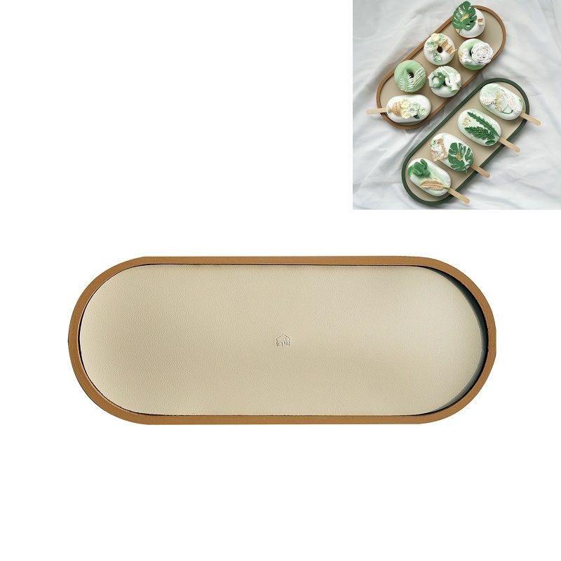 Sundries & Jewelry Display Tray , Oval (Warm Brown)