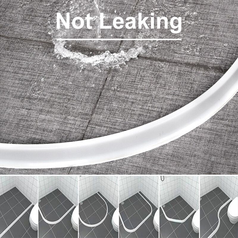 Shower Bathroom Water?Barrier 50-200cm Free Bending Silicone Water Barrier Water?Stopper?Strip Dam Shower Barrier White Black Height 40mm