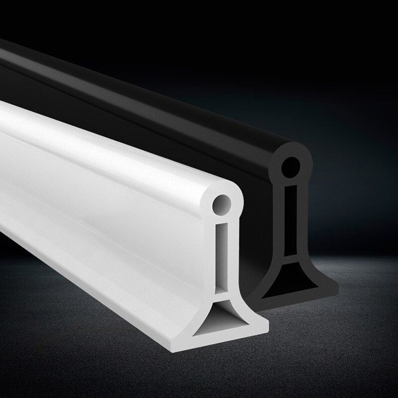 Shower Bathroom Water?Barrier 50-200cm Free Bending Silicone Water Barrier Water?Stopper?Strip Dam Shower Barrier White Black Height 40mm