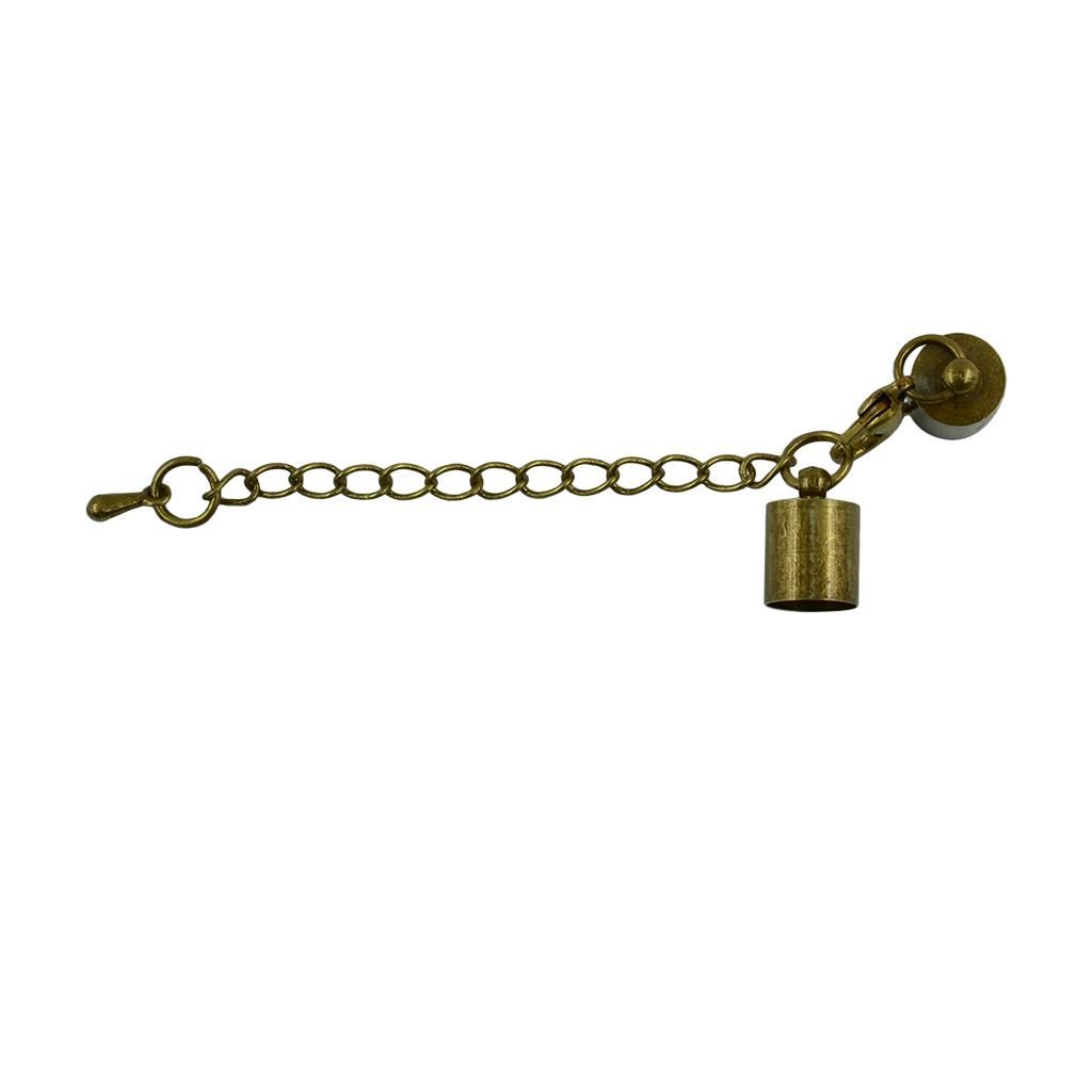 12 Sets Necklace Extender Chain With Cord End   Connector Bronze