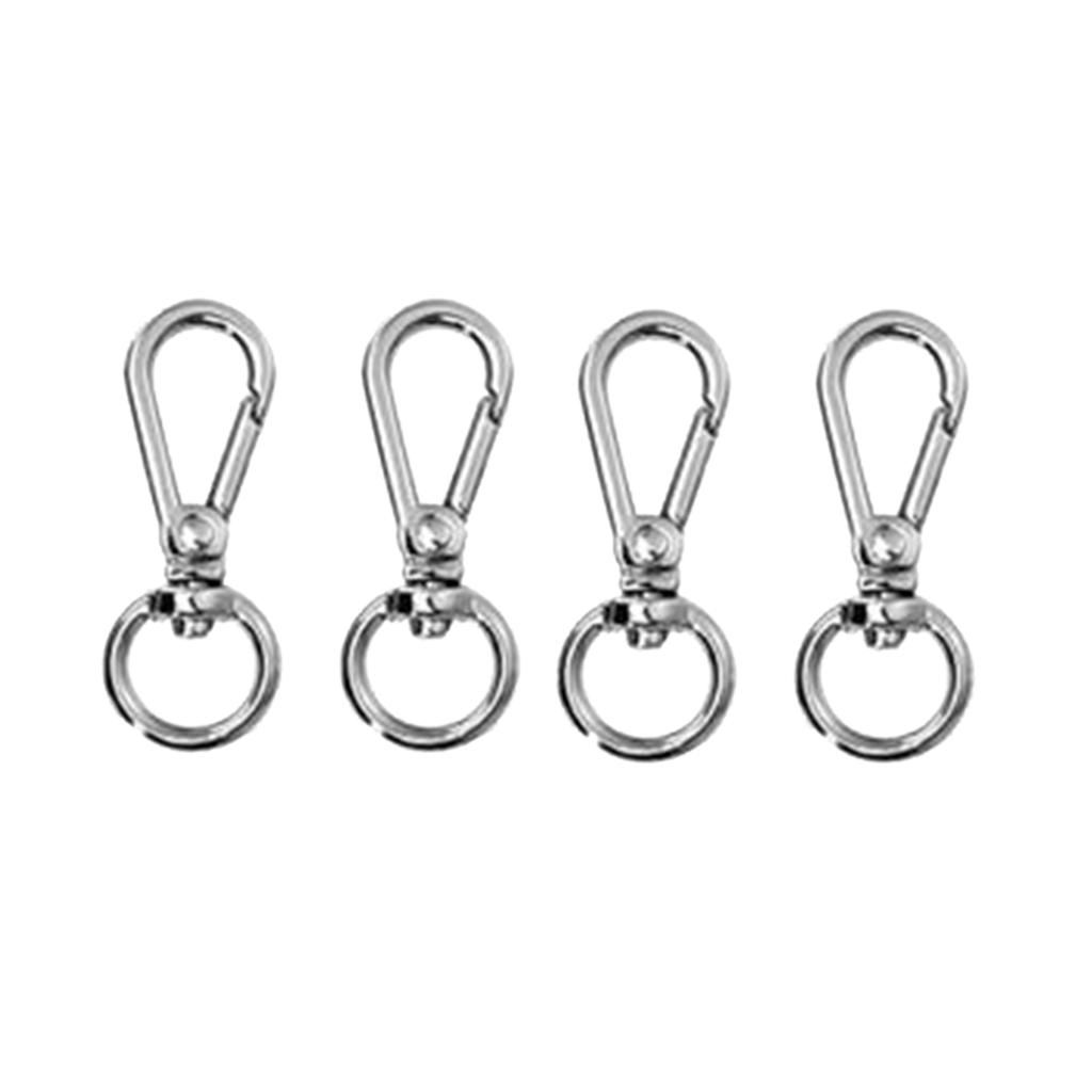 4x Metal Lanyard Hook Swivel Snap Lobster Clasp Clips Bag Key Silver