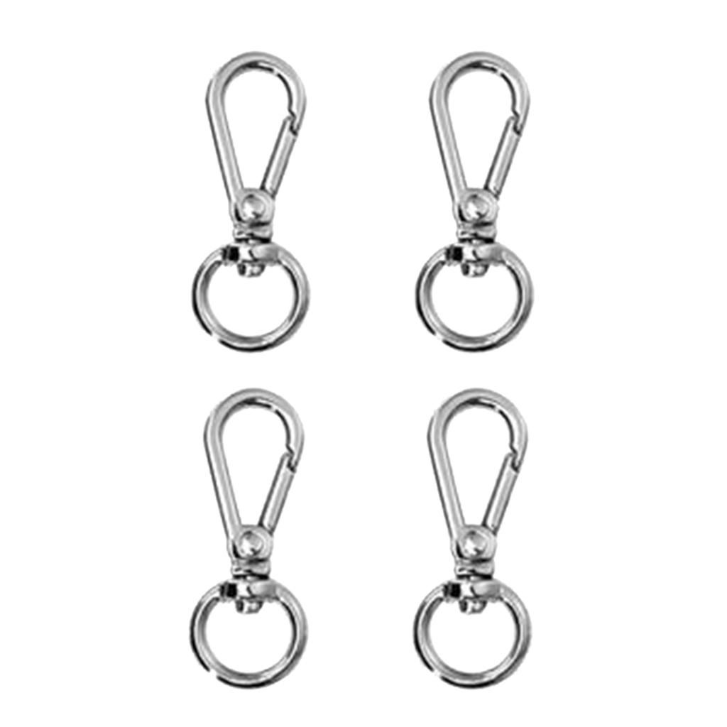 4x Metal Lanyard Hook Swivel Snap Lobster Clasp Clips Bag Key Silver