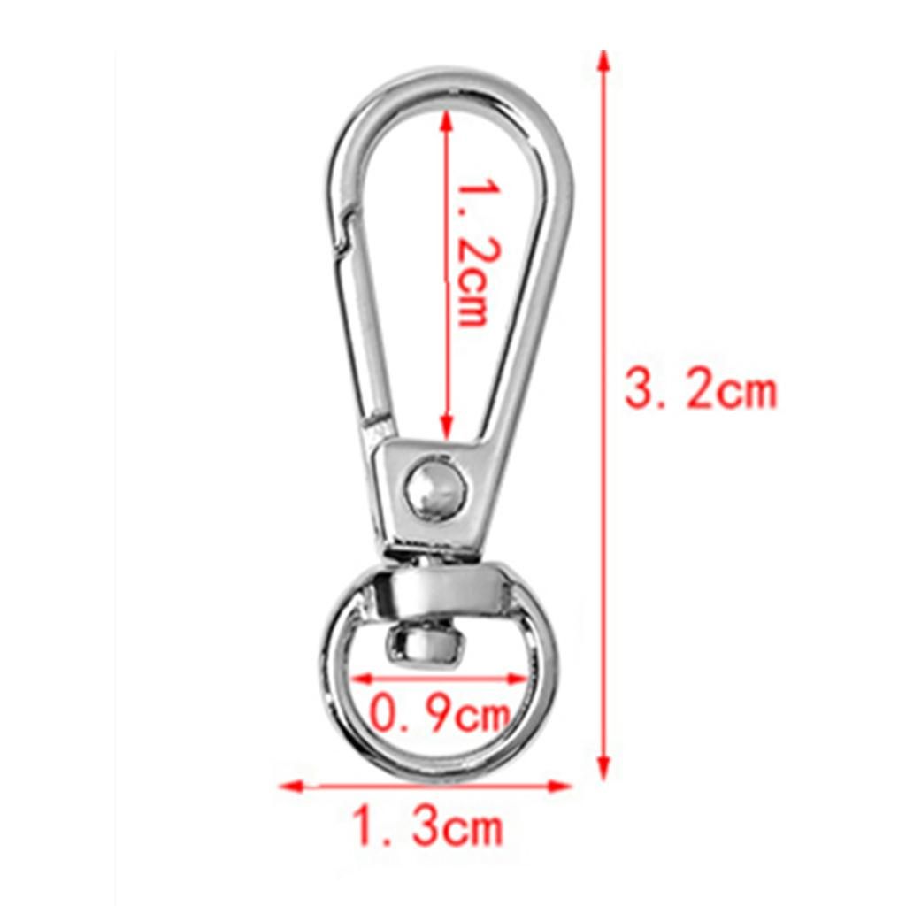 4x Metal Lanyard Hook Swivel Snap Lobster Clasp Clips Bag Key Silver