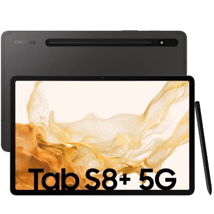 Galaxy Tab S8+ 5G - 12.4" Super Amoled - 128GB ROM - 8GB RAM - Nano-SIM - 10090mAh - Graphite