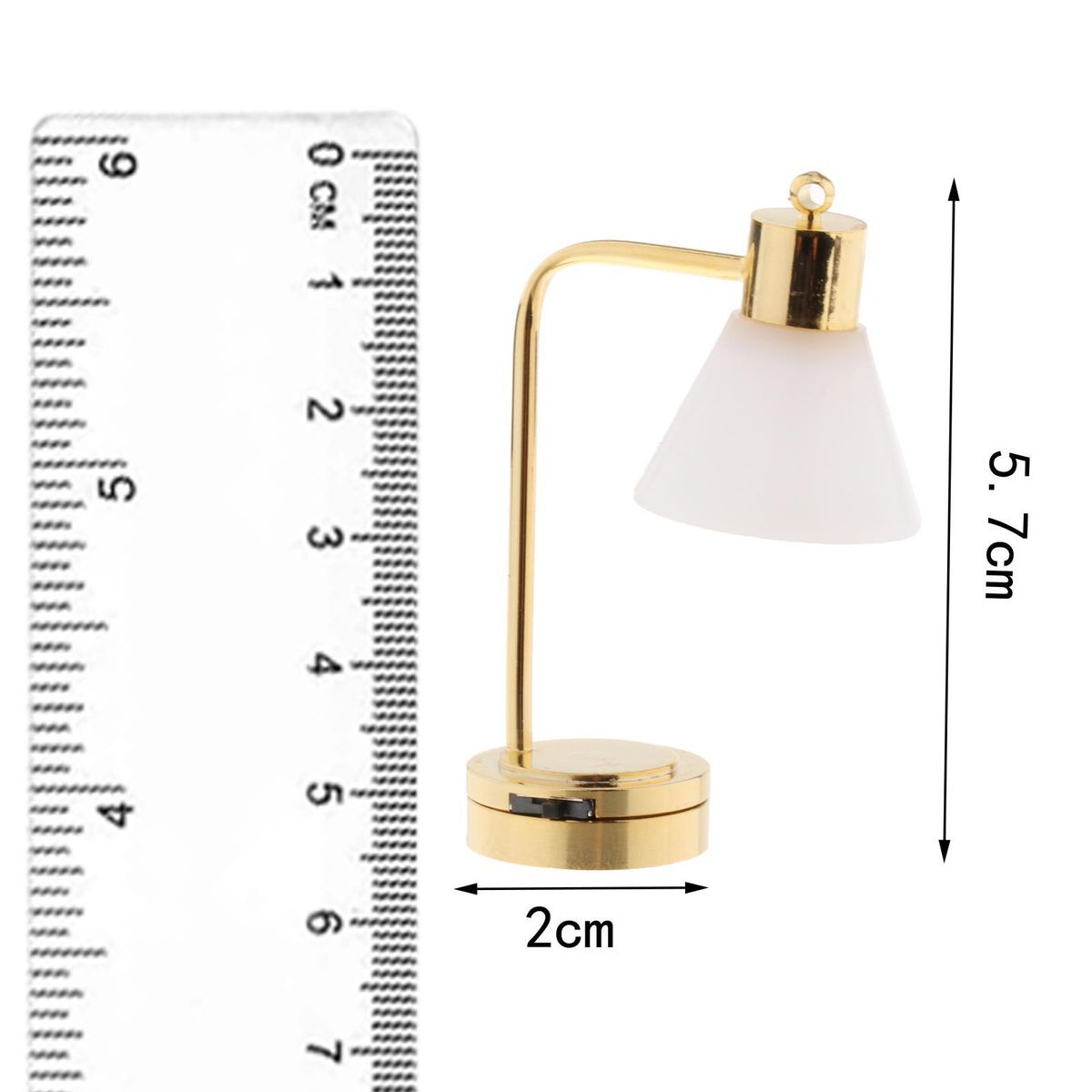 Mini Floor Lamp Doll House Ceiling Lampshade Bedroom DIY Model White