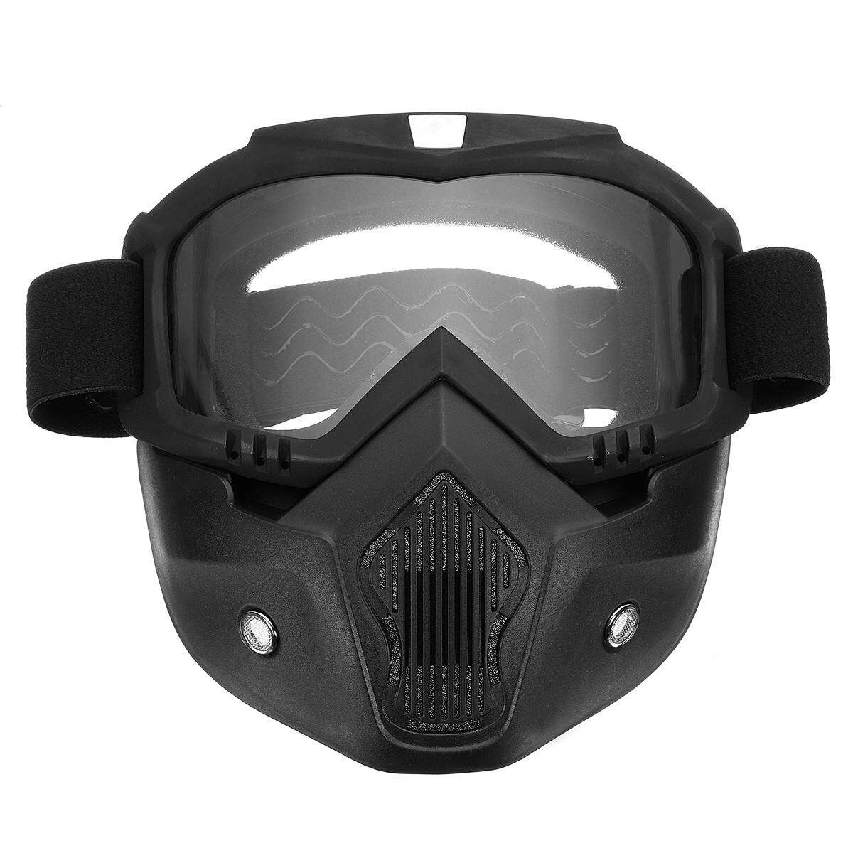 Detachable Motorcycle Modular Shield Face Riding Skiing Transparent Transparent
