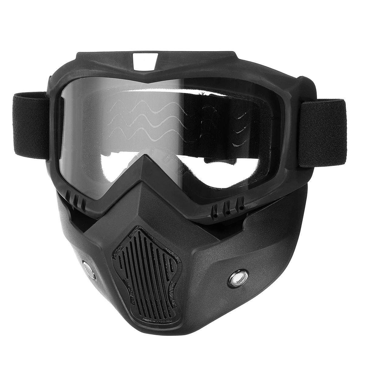 Detachable Motorcycle Modular Shield Face Riding Skiing Transparent Transparent