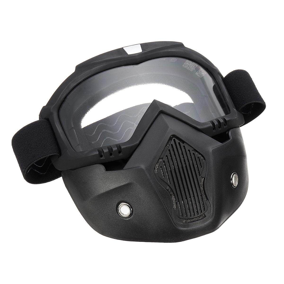 Detachable Motorcycle Modular Shield Face Riding Skiing Transparent Transparent