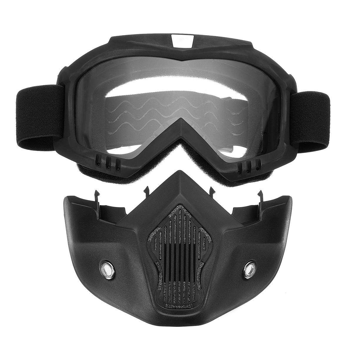 Detachable Motorcycle Modular Shield Face Riding Skiing Transparent Transparent