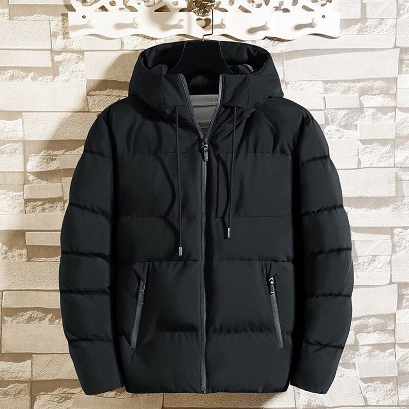 Men Winter Jacket Casual Hooded Padded Warm Down Padded Jacket