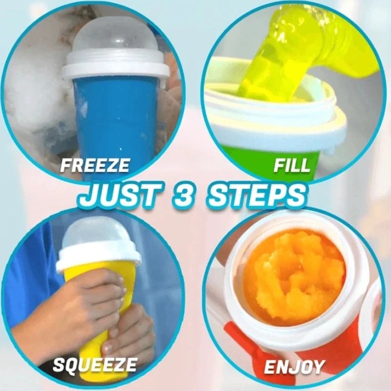 Quick-frozen Smoothies Newly Durable Slushy Ice Cream Maker Squeeze Slush Quick Cooling Cup Milkshake Bottle Smoothie Cup