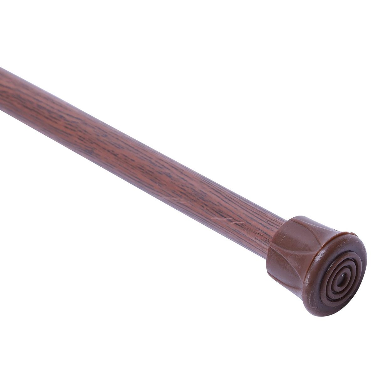 Extendable Telescopic Spring Loaded Net Voile Tension Curtain Rail Pole Rods,55-90Cm,Wood color