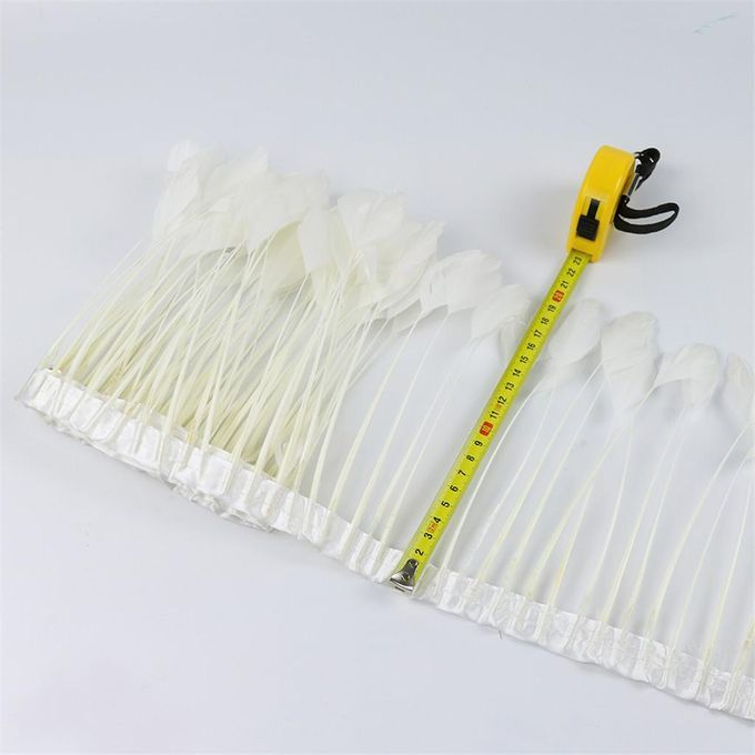2m White Feather Fringe Trims Sewing Skirt Hem Costume Decor Craft J