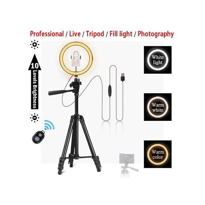 10Inch LED Ring Light Professional Camera Tripod Phone Stand
