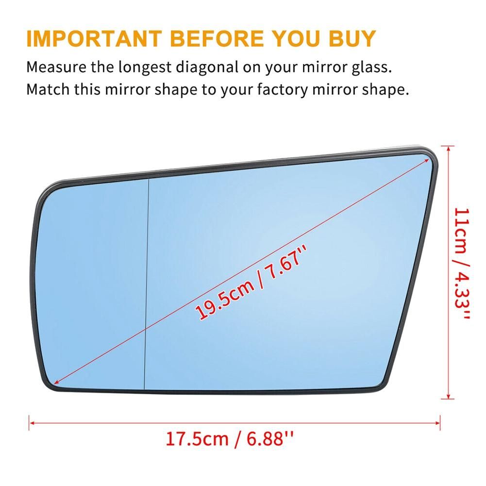 Left Side Side Wing Mirror Glass Heated with Backing Plate for C W202 E W210 S W140 1994-2000