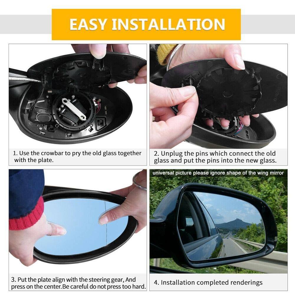 Left Side Side Wing Mirror Glass Heated with Backing Plate for C W202 E W210 S W140 1994-2000