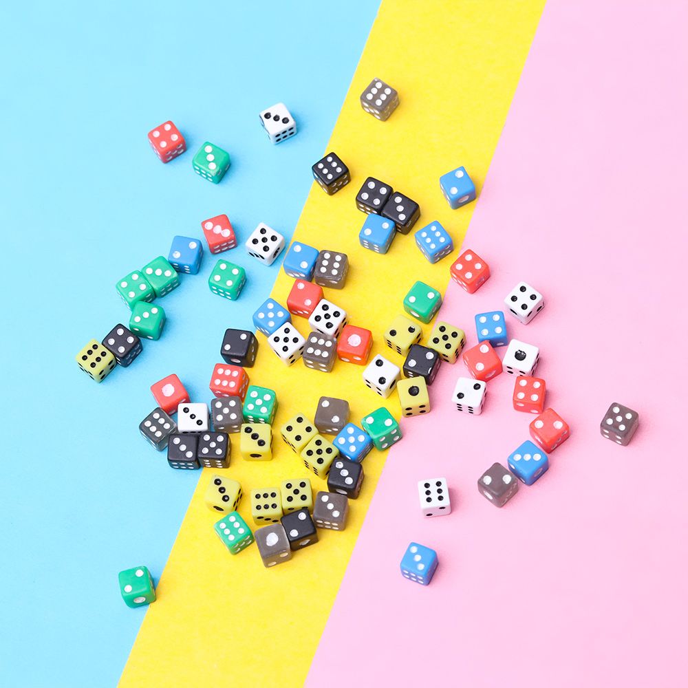 50 Pcs/bag 6 Sided Portable Table Games Dice 5mm Acrylic