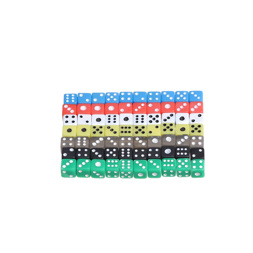 50 Pcs/bag 6 Sided Portable Table Games Dice 5mm Acrylic