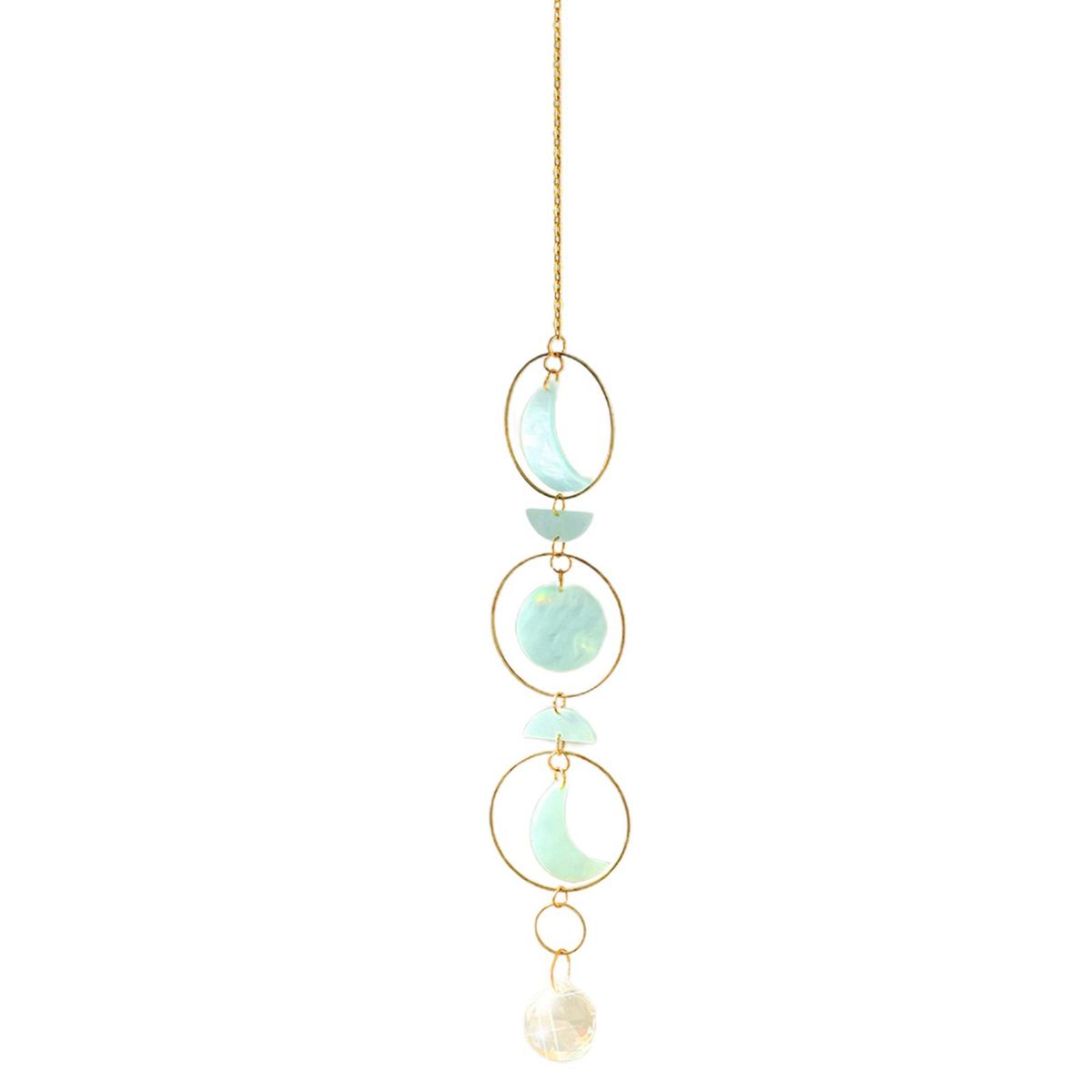 Wind Chimes Decor Faux Crystal Hanging Pendant Sun Catcher Decor Green