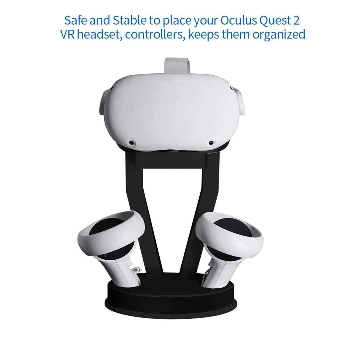 VR Headset Display Stand Space Saving Stable Accessories Gamepad Black