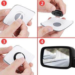 RM10 Blind Spot Mirrors Custom Fit Blind Spot Mirror For 4th Gen Ram Trucks (2009-2018) Improves Visibility Great Material 2.5"x2.5"