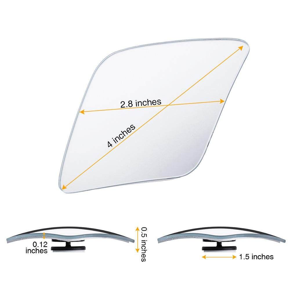 RM10 Blind Spot Mirrors Custom Fit Blind Spot Mirror For 4th Gen Ram Trucks (2009-2018) Improves Visibility Great Material 2.5"x2.5"