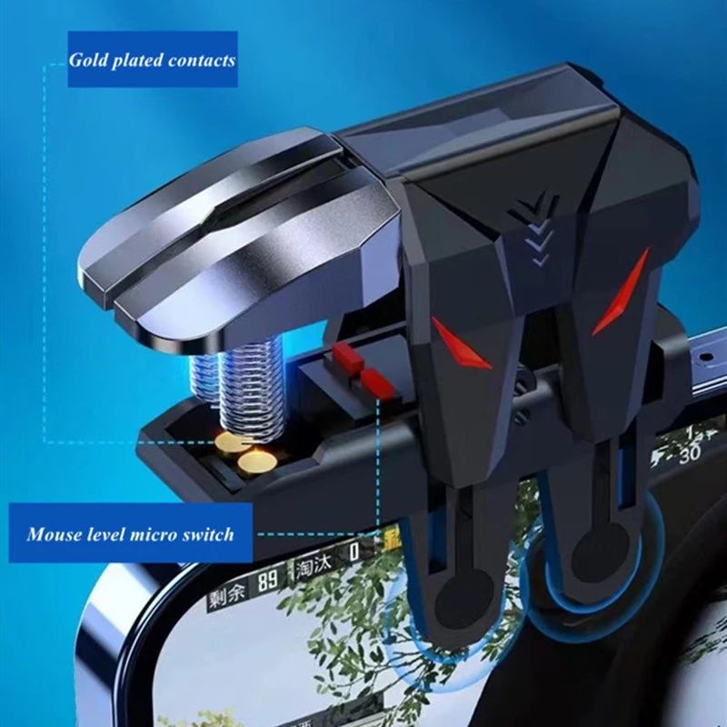 S1 6 Fingers Game Trigger Joystick Aim Shooting For PUBG Mobile Phone Gaming Accessorie L1R1 Alloy Key Button For IPhone Android