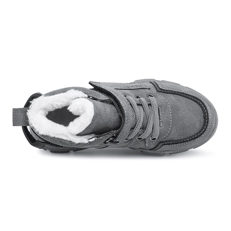 Kid's Antifreeze Martin Boots Plush Lining Snow Boots-Grey