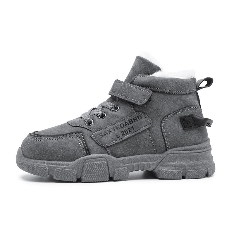 Kid's Antifreeze Martin Boots Plush Lining Snow Boots-Grey
