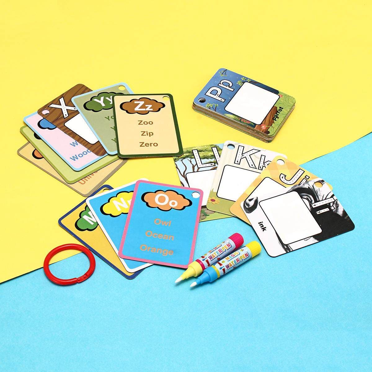 Kids Magic Water Drawing Flash Card Kids Early Education Learning Cards Letter