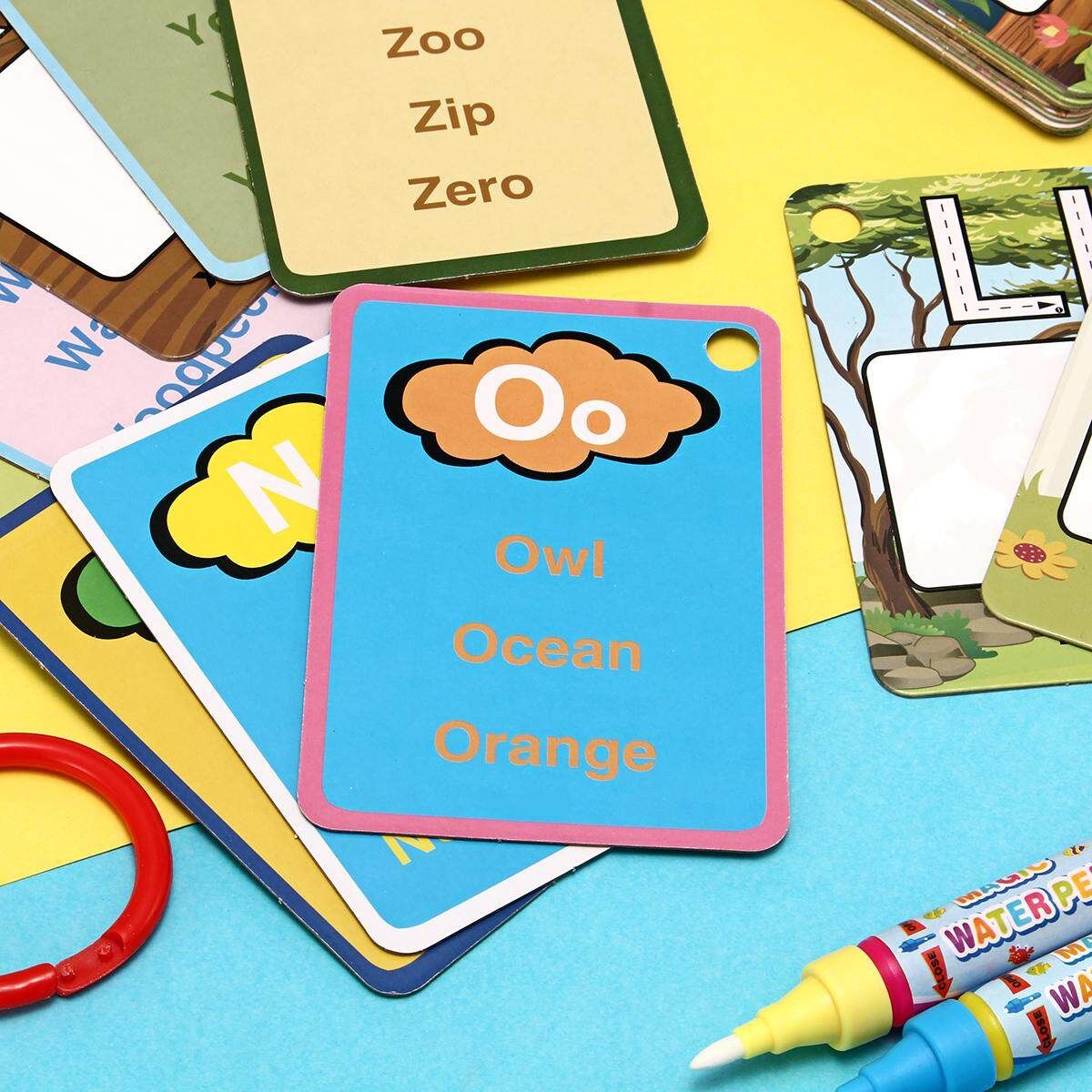 Kids Magic Water Drawing Flash Card Kids Early Education Learning Cards Letter
