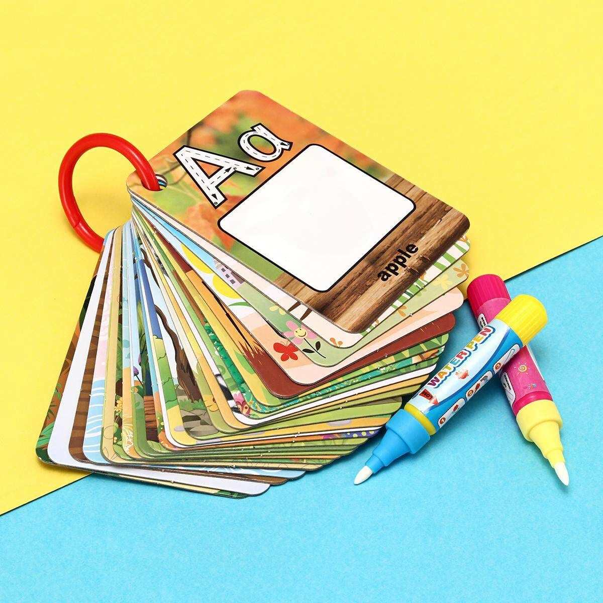 Kids Magic Water Drawing Flash Card Kids Early Education Learning Cards Letter