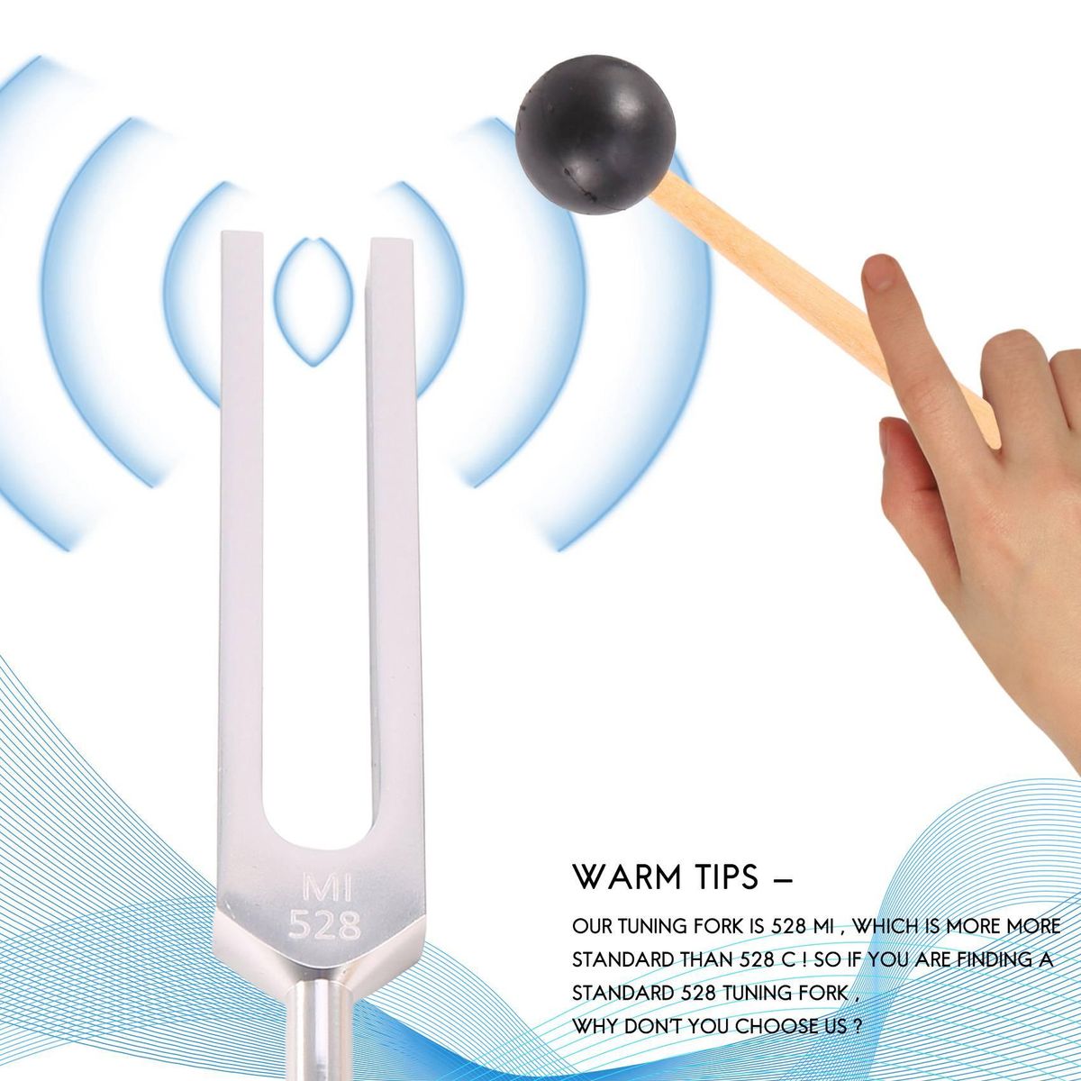 Tuning Fork 528C 528HZ Tuner with Mallet Set for Repair Nervous System Testing Tuning Fork Health Care