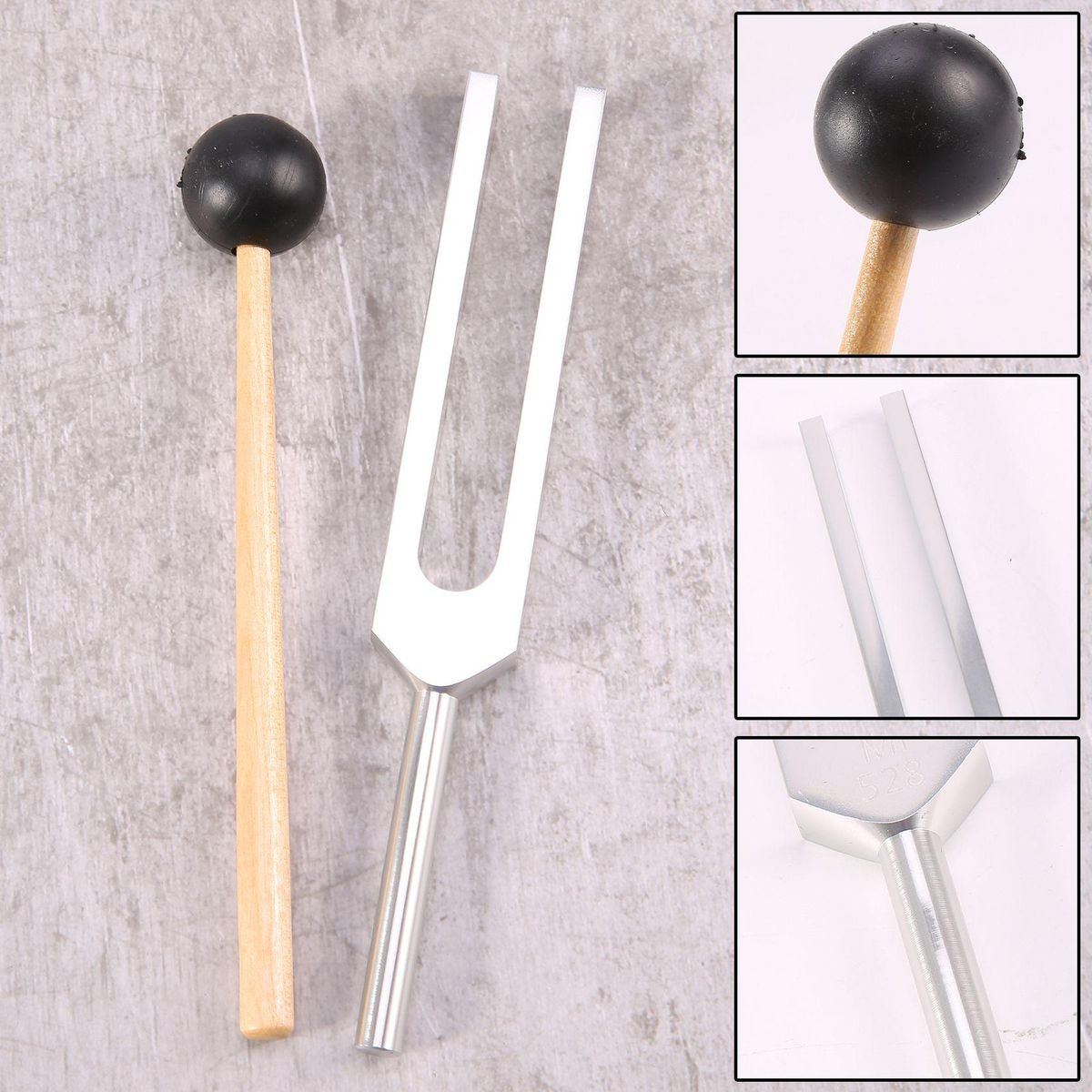 Tuning Fork 528C 528HZ Tuner with Mallet Set for Repair Nervous System Testing Tuning Fork Health Care