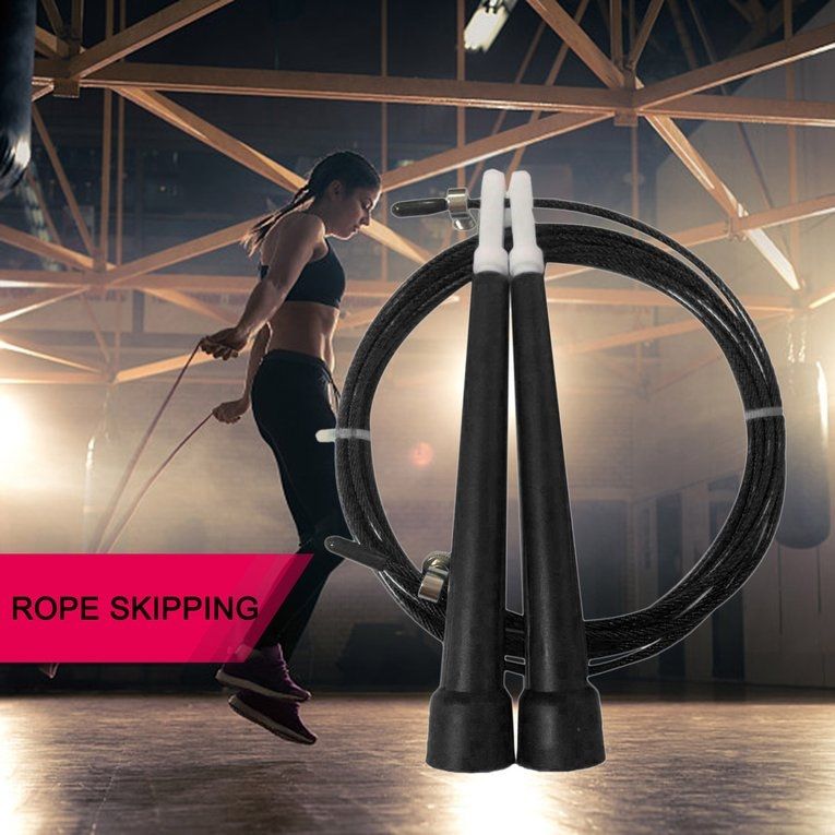 UJ Steel Wire Jump Rope Ultra-speed Ball Bearing Skipping Jumping-black