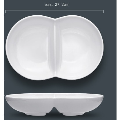 Unbreakable Double Compartments Plates - 3 Pieces