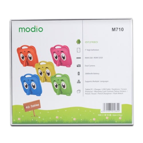 Modio M710 Kids Tablet - 7-INCH - 32GB ROM - 2GB RAM - 4G LTE - Zoom + Google Meet - Blue