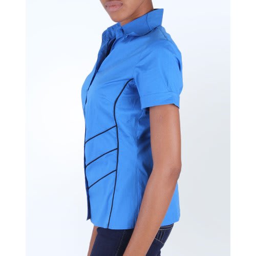 Stripped Short Sleeve Shirt - Blue