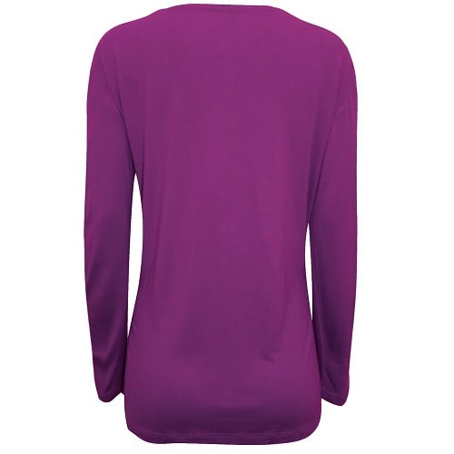 Mira Long Sleeve Zip Pocket Top - Purple