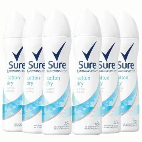 Sure Cotton Dry Deodorant For Women - 6pcs 250ml