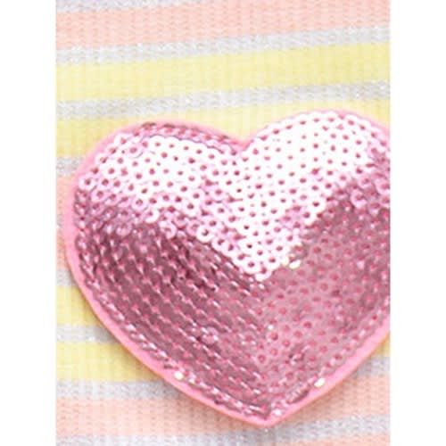 2-piece Girl Sequins Love Heart Stripe Tank Top With Wide Leg Pants