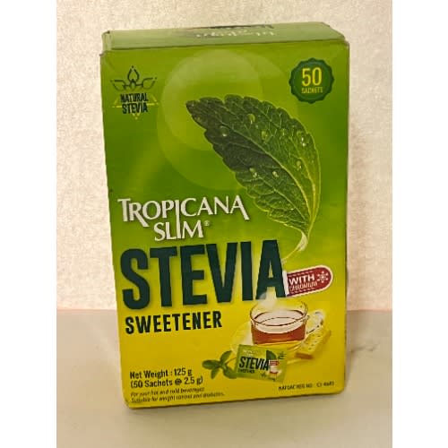 Stevia Tropicana Slim Stevia Sweetener - 125g - 50 Sachets @ 2.5g