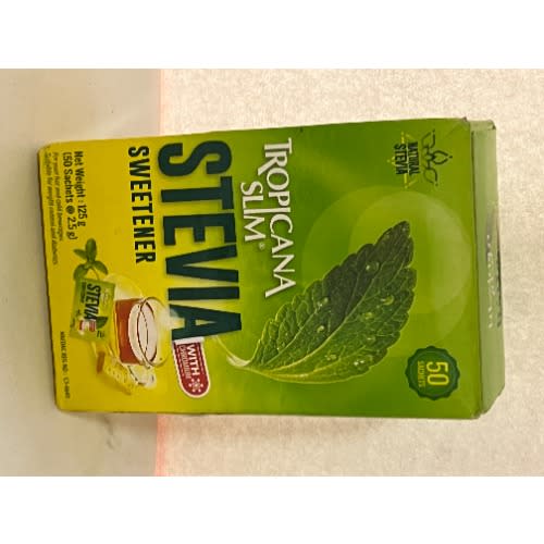 Stevia Tropicana Slim Stevia Sweetener - 125g - 50 Sachets @ 2.5g