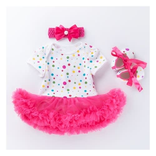 Baby Girl Birthday Costume 3-in-1 - Multicolour