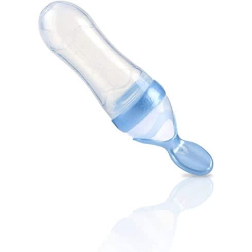 Silicon Squeeze Feeding Baby Bottle - Blue