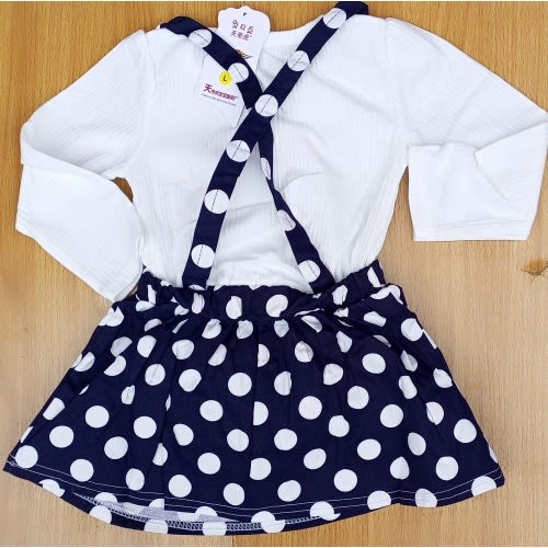 Polka Dots Baby Girl Dress With Suspenders