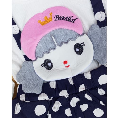 Polka Dots Baby Girl Dress With Suspenders