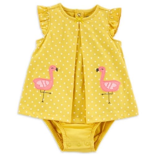 Baby Girls Flamingos One Piece Sunsuit Dress